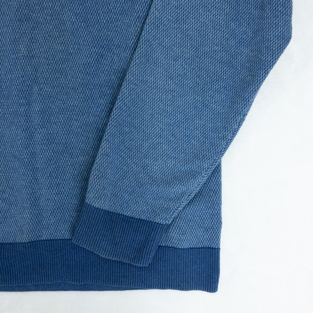 Vineyard Vines 1/4 Zip Pullover Mens 3XT Blue Textured Cotton Blend Golf Sweater - Picture 9 of 14